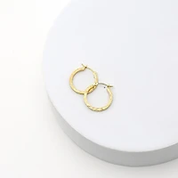 Womens 14K Gold 15mm Hoop Earrings