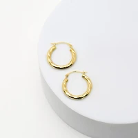 Womens 14K Gold 18mm Hoop Earrings