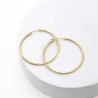 Womens 14K Gold 37mm Hoop Earrings