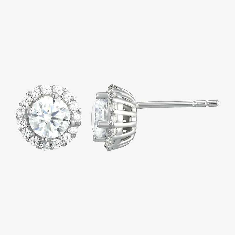 DiamonArt® 4 CT. T.W. White Cubic Zirconia Sterling Silver Round Earring Set