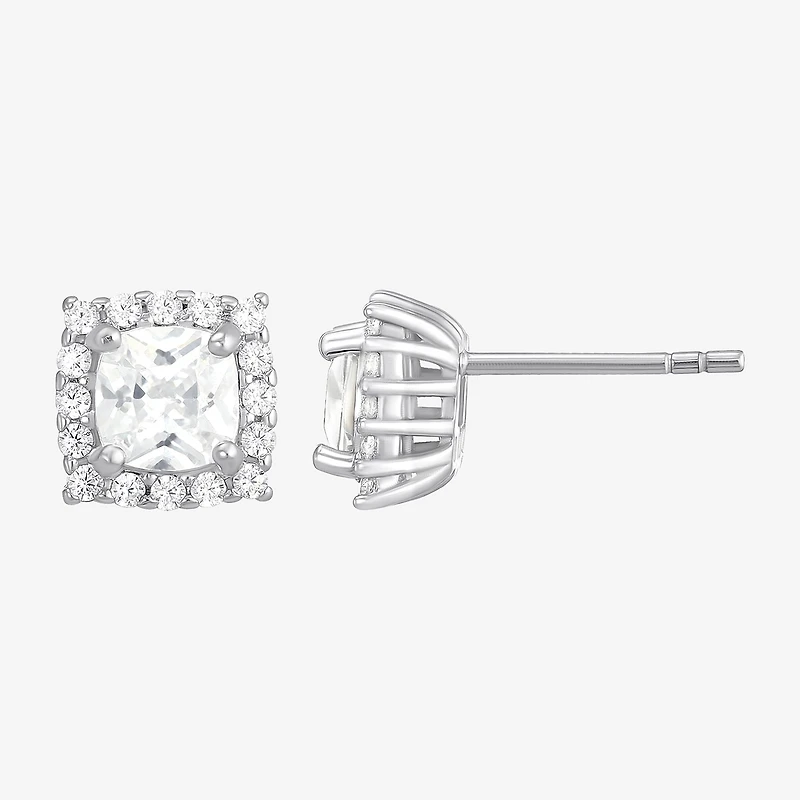 DiamonArt® 4 CT. T.W. White Cubic Zirconia Sterling Silver Round Earring Set