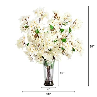 Nearly Natural 30in. White Bougainvillea Floral Arrangement