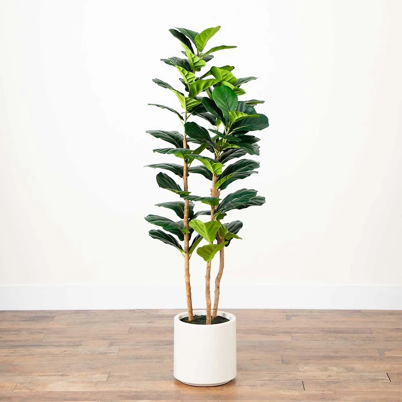 Nearly Natural 5ft. Green Fiddle Leaf Indoor Artificial Tree