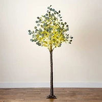Nearly Natural 6ft. Green Lighted Eucalyptus Indoor Artificial Tree