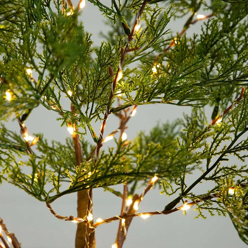 Nearly Natural 3ft. Green Lighted Cypress Indoor Artificial Tree