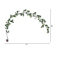 Nearly Natural 6.5ft. Green Lighted Eucalyptus Indoor Garland