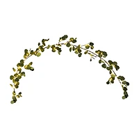 Nearly Natural 6.5ft. Green Lighted Eucalyptus Indoor Garland