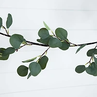 Nearly Natural 6.5ft. Green Lighted Eucalyptus Indoor Garland