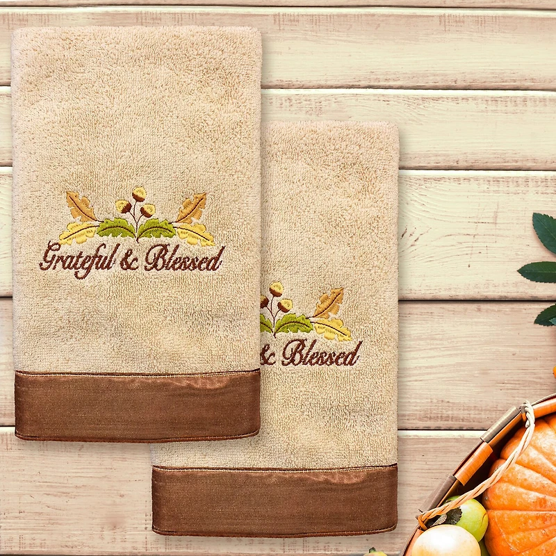 Linum Home Textiles Blessed Embroidered 2-pc. Hand Towel