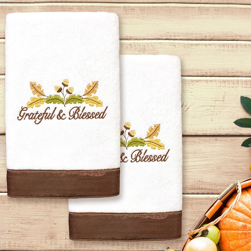 Linum Home Textiles Blessed Embroidered 2-pc. Hand Towel