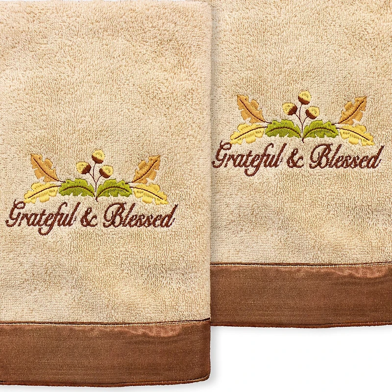 Linum Home Textiles Blessed Embroidered 2-pc. Hand Towel