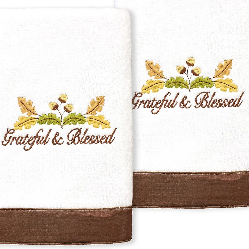 Linum Home Textiles Blessed Embroidered 2-pc. Hand Towel