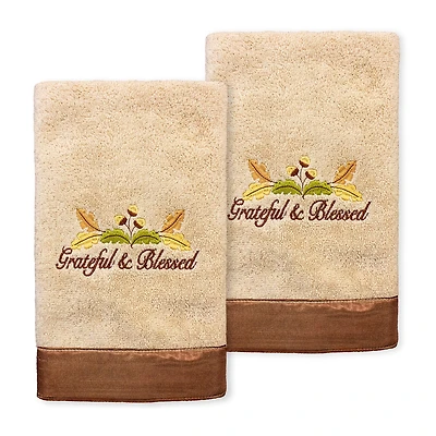 Linum Home Textiles Blessed Embroidered 2-pc. Hand Towel
