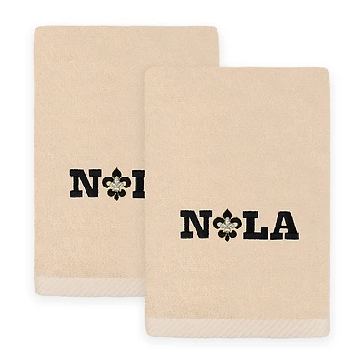 Linum Home Textiles Mardi Gras Nola Embroidered 2-pc. Hand Towel