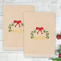 Linum Home Textiles Mistletoe Paixjoie Embroidered 2-pc. Hand Towel