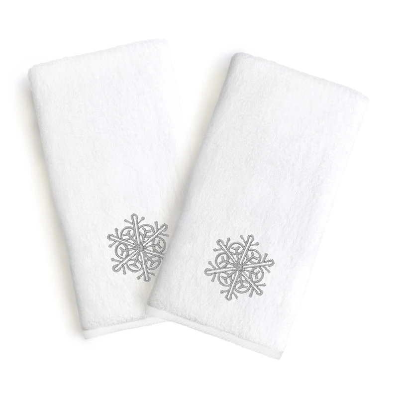 Linum Home Textiles Grey Snow Flake 2-pc. Hand Towel