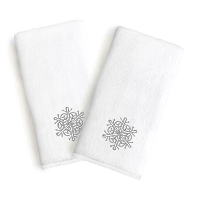 Linum Home Textiles Grey Snow Flake 2-pc. Hand Towel