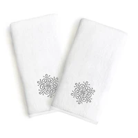 Linum Home Textiles Grey Snow Flake 2-pc. Hand Towel