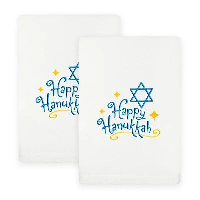 Linum Home Textiles Happy Hanukkah 2-pc. Hand Towel