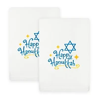 Linum Home Textiles Happy Hanukkah 2-pc. Hand Towel