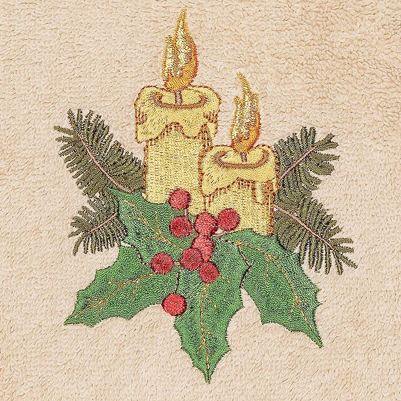Linum Home Textiles Christmas Candles 2-pc. Hand Towel