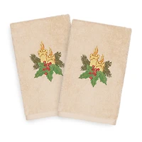 Linum Home Textiles Christmas Candles 2-pc. Hand Towel