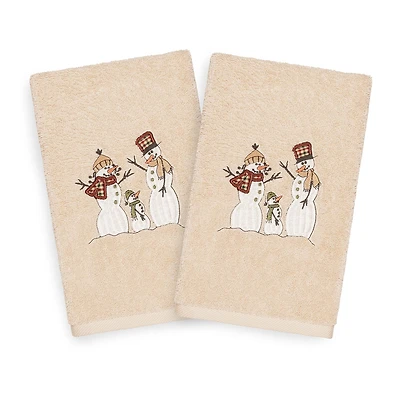 Linum Home Textiles Christmas Snow Family 2-pc. Hand Towel