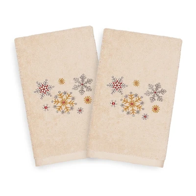 Linum Home Textiles Christmas Snowfall 2-pc. Hand Towel