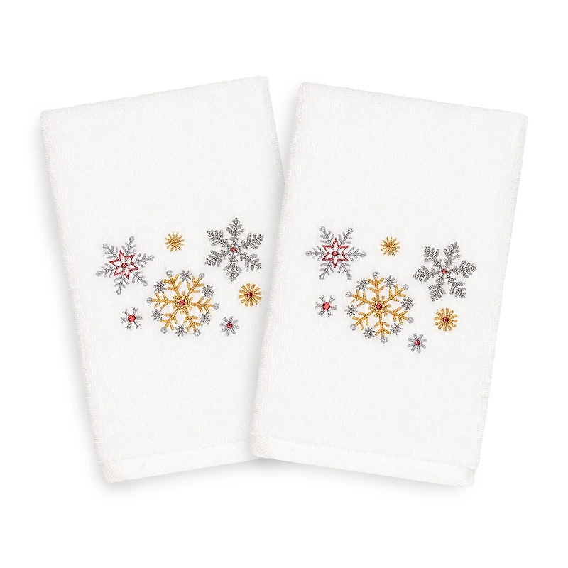 Linum Home Textiles Christmas Snowfall 2-pc. Hand Towel