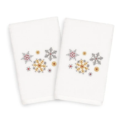 Linum Home Textiles Christmas Snowfall 2-pc. Hand Towel