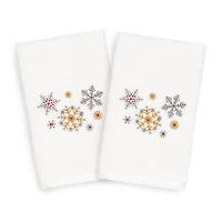 Linum Home Textiles Christmas Snowfall 2-pc. Hand Towel