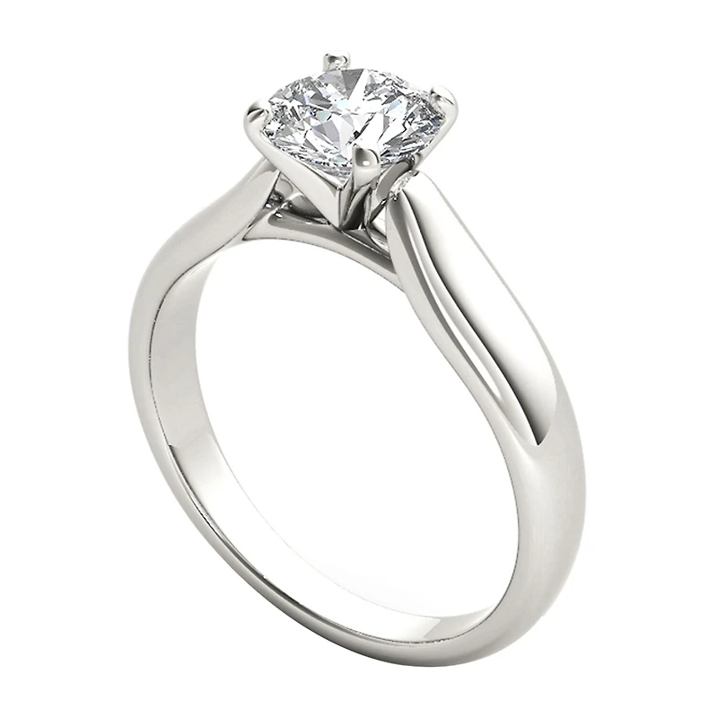 Womens / CT. Natural White Diamond 14K Gold Round Solitaire Engagement Ring