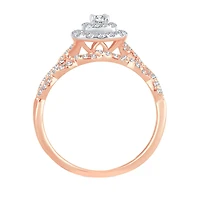 Womens / CT. T.W. Natural White Diamond 10K Gold Cushion Halo Bridal Set