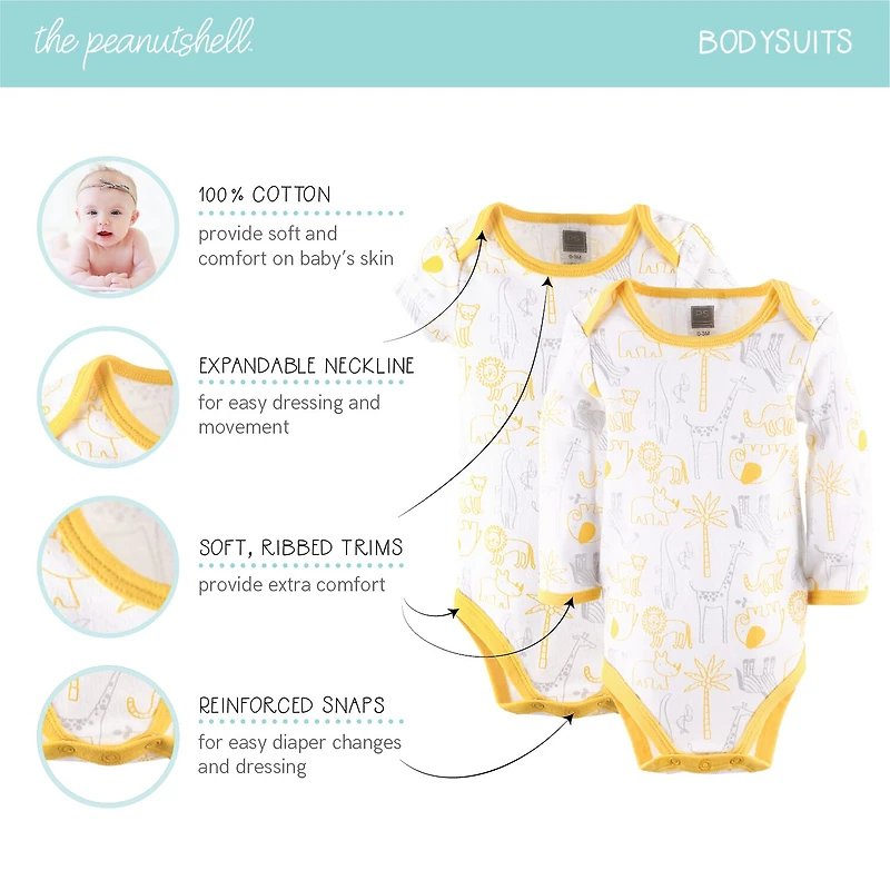The Peanutshell 0-3m Sunshine Jungle Baby Unisex 23-pc. Baby Clothing Set