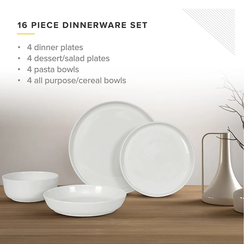 Table 12 Natural White 16-pc. Bone China Dinnerware Set