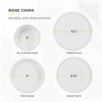 Table 12 Natural White 16-pc. Bone China Dinnerware Set