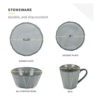 Table 12 Stonewashed 16-pc. Stoneware Dinnerware Set