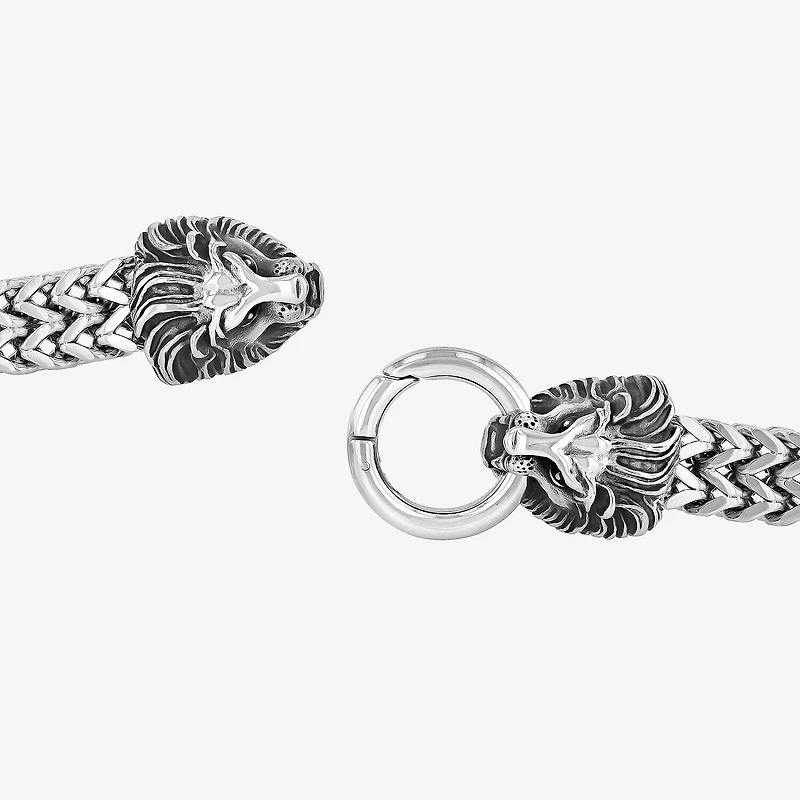 Mens Stainless Steel Solid Inch Link Bracelet