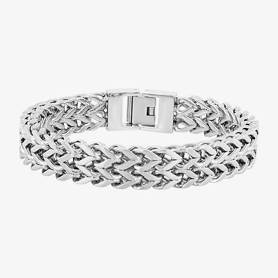 Mens Stainless Steel Solid 8 1/2 Inch Link Bracelet
