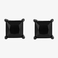 Genuine Black Spinel Stainless Steel 15mm Stud Earrings