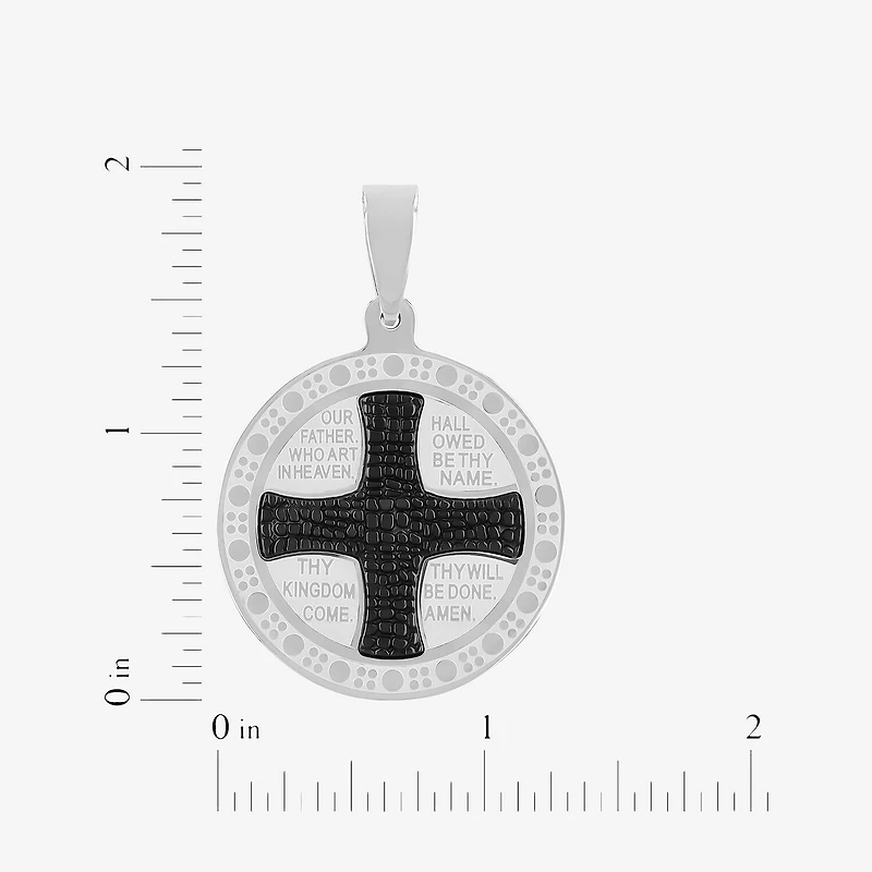 Mens Stainless Steel Circle 24 Inch Pendant Necklace