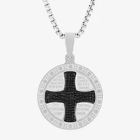 Mens Stainless Steel Circle 24 Inch Pendant Necklace