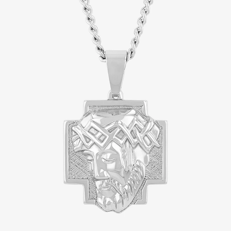 Mens Stainless Steel 24 Inch Pendant Necklace
