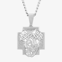 Mens Stainless Steel 24 Inch Pendant Necklace
