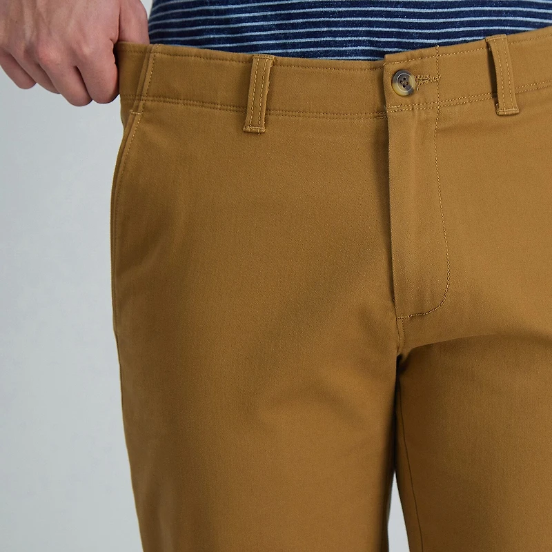Haggar Life Khaki Comfort Chino Mens Waistband Straight Fit Flat Front Pant