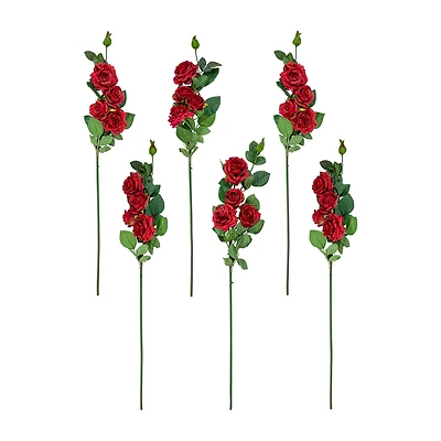 Northlight 35in Set Of 6 Red Real Touch Rose Artificial Floral Sprays 6-pc. Pick