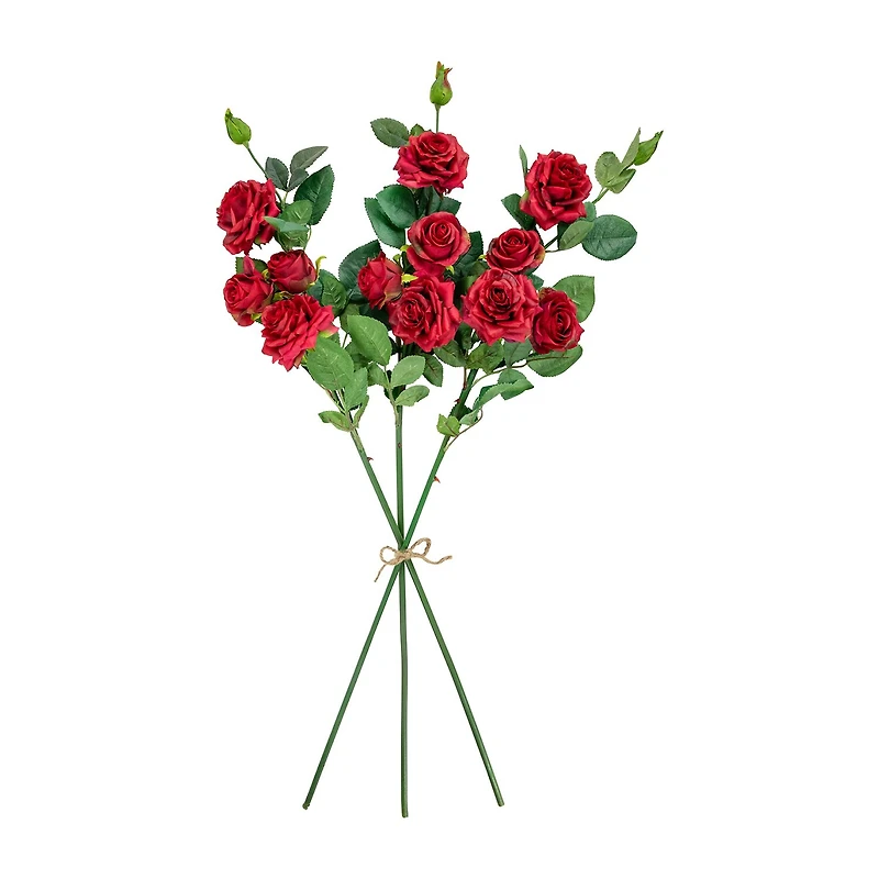 Northlight 35in Set Of 6 Red Real Touch Rose Artificial Floral Sprays 6-pc. Pick