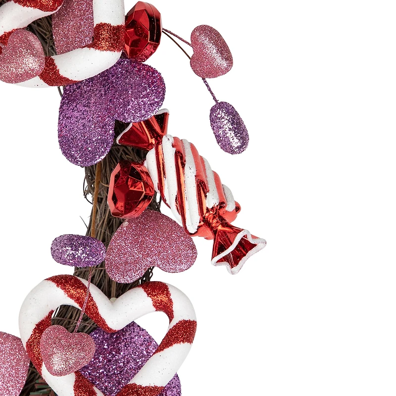Northlight 16in Pink And Purple Candies And Hearts Valentine'S Day Wreath