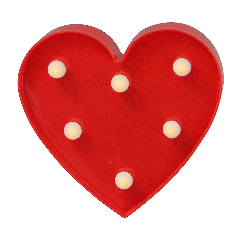 Northlight 6in Red Heart Led Valentine'S Day Marquee Wall Decal