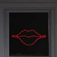 Northlight 17.5in Lighted Red Lips Window Silhouette Decoration Valentines Day Yard Art